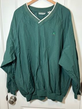 Hunt Club Dark Green V-Neck Pullover with White Trim #320